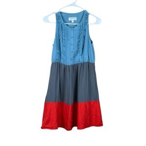 Anthro Moulinette Soeurs Sz. 0 Sabine Colorblock Ruffle Button Detail Dress